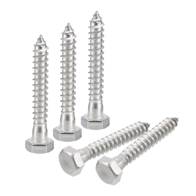 Hexagonal Cabeza Tirafondo Pernos, 20uds 5/16 x 2 304 Inoxidable Acero Parcial Rosca Madera Tornillos