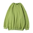 thumbnail image 3 of MSJUHEG Mens Hoodies Hoodies Hoodie Round Neckline Long Sleeve Pullover Casual Solid Dropped Shoulder Sleeve Tops Round Neck Sweatshirt Blouse Hoodies For Men Hoodies For Guys Green Xl, 3 of 7