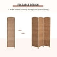 thumbnail image 3 of HomCom 6' Tall Wicker Weave 3 Panel Room Divider Privacy Screen - Natural Blonde Wood, 3 of 9