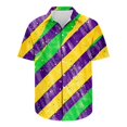 thumbnail image 4 of Busydd Mens Shirts Stylish Mardi Gras Shirt for Men Funny Mask Graphic Shirts Button Down Short Sleeve Shirt Plus Size Carnival Costume Tops, 4 of 5