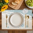 thumbnail image 4 of Blue Coastal Sea Turtle Placemats Set of 8, Summer Beach Ocean Abstract Art Placemats for Dining Table, Place Mats for Kitchen Tabletop, Waterproof Wipeable Dining Table Mats Set, 4 of 9