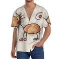 thumbnail image 3 of Gaeub Brown Cat Cartoon Men's Lapel Short Sleeve Shirt, Relaxed Fit Shirt, Soft and Breathable for Outdoors Party Travel - X-Large, 3 of 7