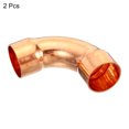 thumbnail image 3 of Uxcell 1" ID Elbow Copper Pipe Fitting 2 Pack 90 Degree Long Turn Pressure Connector Sweat Solder Welding Connection for Water HVAC Plumbing, 3 of 5