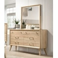 thumbnail image 3 of Natural Oak Finish 6pc Bedroom Set Queen Bed Two Nightstands Chest Dresser Mirror Classic Furniture, 3 of 7