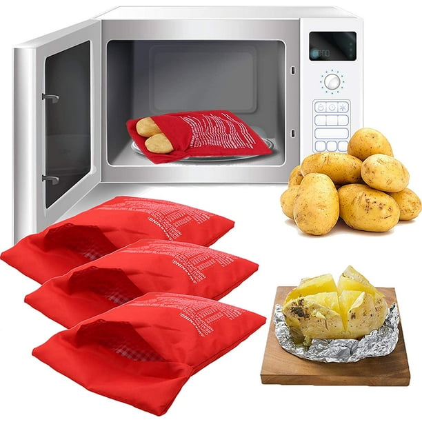 HONSITML Microwave Potato Bag, 3 Pack Reusable Express Microwave Potato