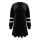 thumbnail image 5 of Cárdigan Umfun para mujer, liso, largo, tejido a rayas, con estampado, para vestidos, tops, ligero, con dobladillo alto y bajo, manga larga, color negro, talla M, 5 of 5