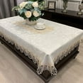 thumbnail image 1 of Luxury Tablecloth Embroidery Lace Rectangle Table Cover Flower Elegant Hollow Out Table Cloth Towels Dining Table Decoration, 1 of 5
