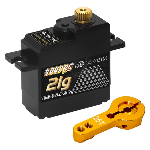 Servo digital impermeable 21G con bocina servo 25T para coche RC 1/14 1/16 1/18