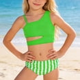 thumbnail image 2 of LRen Girls Swim Suits 8-10 Two Piece Ruffles Beachwear for Kids Girls Funny Summer Rash Guard Tankini Swimsuits Girl Beach Swimwear Swimming Bikini Set, 2 of 4