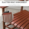 thumbnail image 6 of Outdoor Rocking Chair Set of 2 with Side Table, Patio Wooden Rocking Chair with Smooth Armrests, High Back for Garden, Balcony, Porch, Supports Up to 352 lbs., Wine Red, 6 of 9