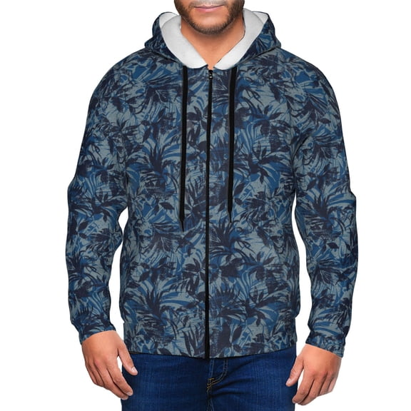 Honeii Hawaiian Style Print Hoodies for Men, Pullover & Full Zip, Breathable Zip up Hoodie, Sweatshirt-Small