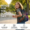 thumbnail image 7 of SCRAWLGOD Neon Light Trails Pattern Lightweight Backpack for Kids, Unisex Daypack for Travel Work Business Commute School, Laptop Storage Classic Modern Simple Design, 7 of 7
