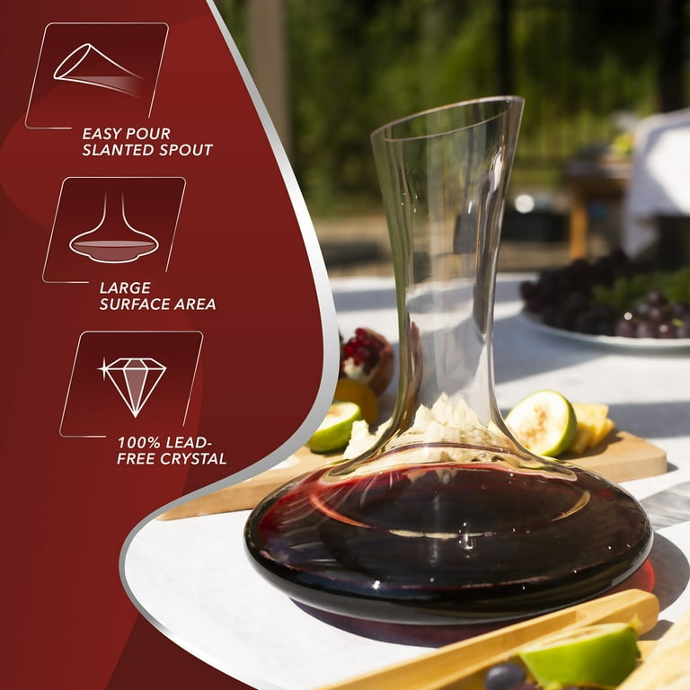 Wine Decanter - 100% Lead-Free Crystal Glass Wine Carafe Hand-Blown Red  Wine Decanter Carafe (6)