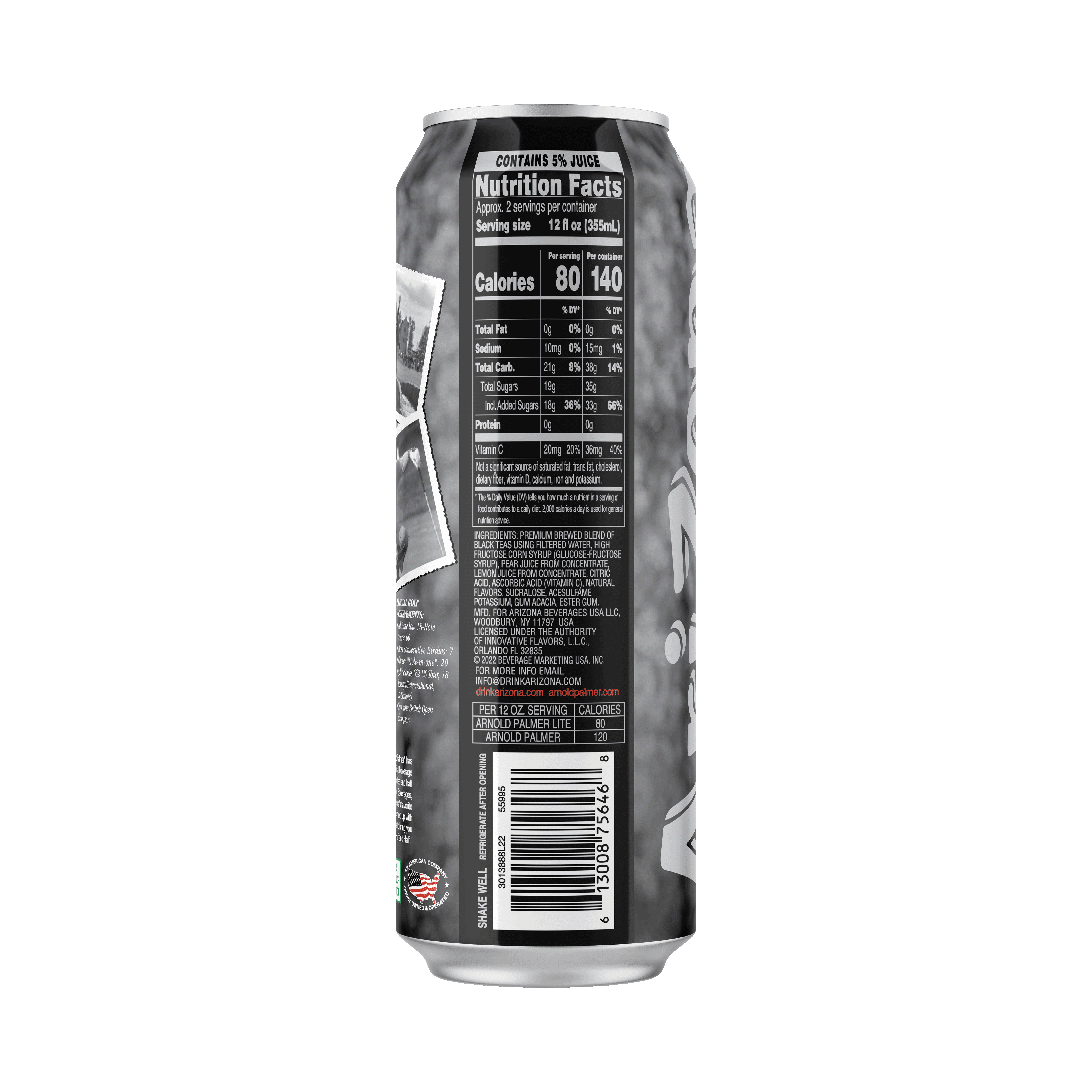 Arizona Lite Arnold Palmer Half & Half Iced Tea & Lemonade, 22Fl. oz.