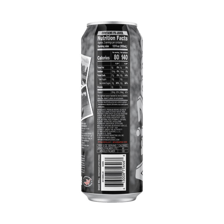 AriZona, Iced Tea Lemonade, 22 Fl oz, Lite Arnold Palmer Half