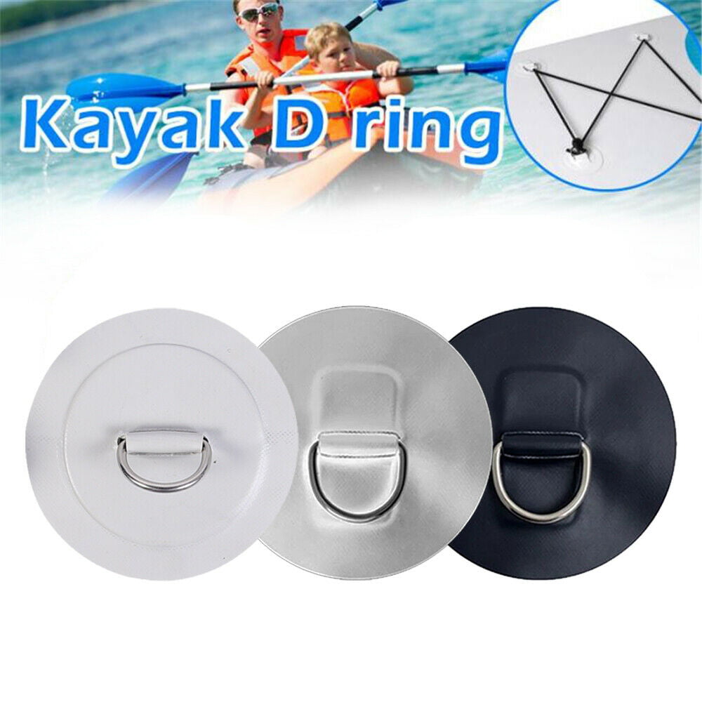 Details about  / 6 Pieces Stainless Steel D-ring Patch for PVC Inflatable Boat Kayak Raft
