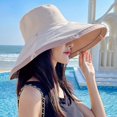 thumbnail image 3 of Chapeau de Soleil Papillon Réversible : Chapeau de Plage en Coton à Large Bord pour Femmes, 3 of 6