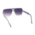 thumbnail image 4 of Womens Neat Flat Top Retro Lustrous Racer Plastic Sunglasses Purple White - Purple, 4 of 4