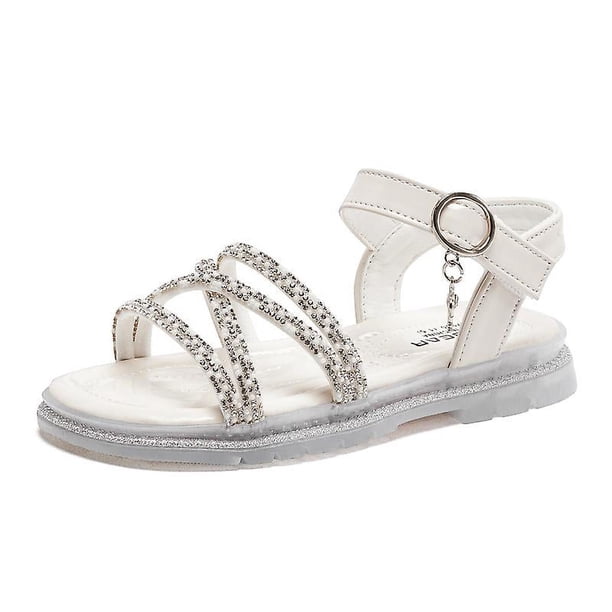 Nuevas zapatillas de deporte casuales de moda de verano para niños, sandalias ligeras y transpirables, zapatos de suela suave antideslizantes, calzado de princesa con punta abierta para niñas