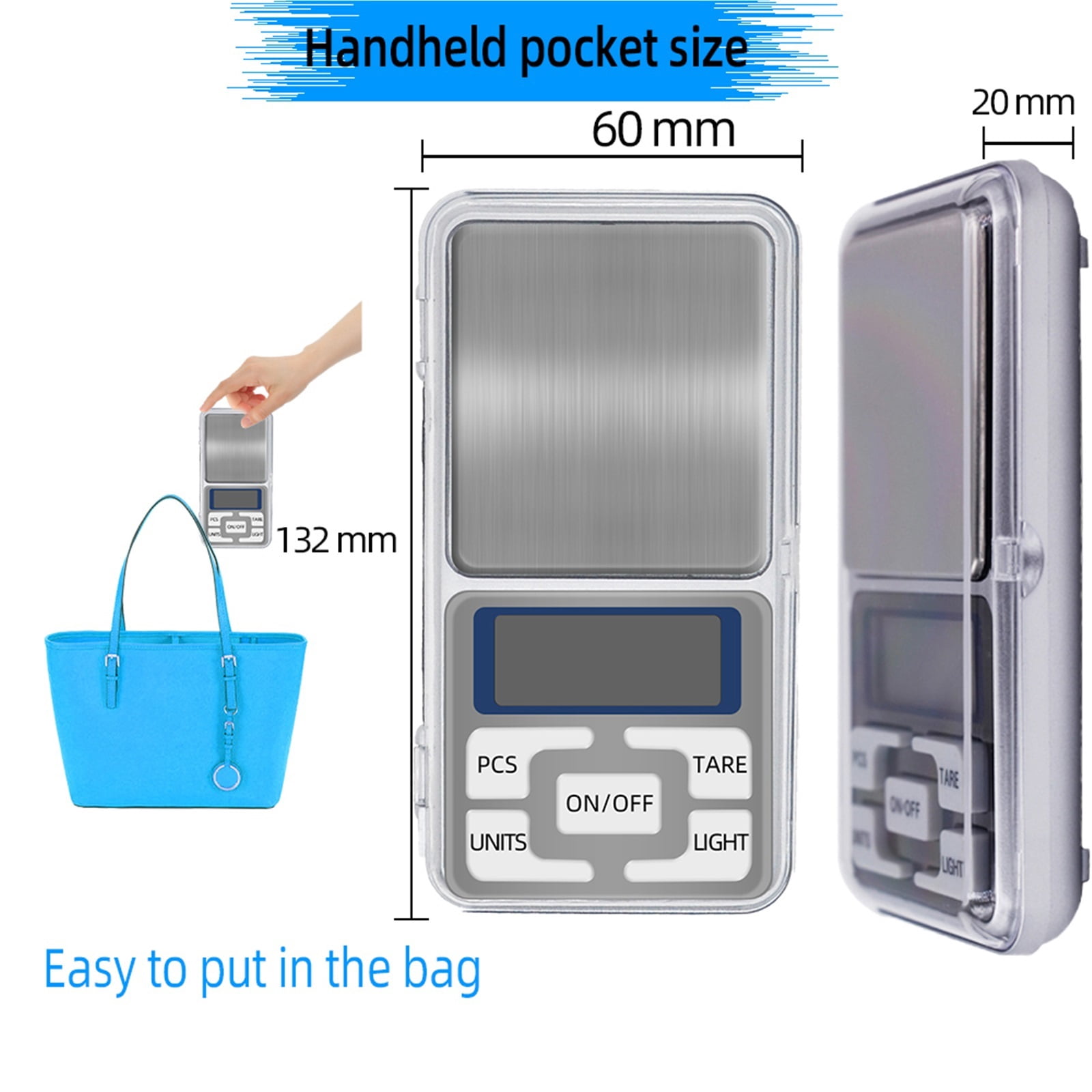 Portable Pocket Scale Electronic Weight Scale Digital Balance Jewelry Diamond Weighing Scales ,Multiple Accessories