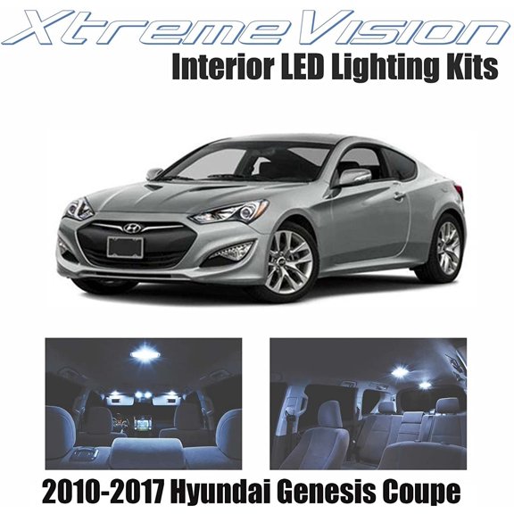 Xtremevision Interior LED for Hyundai Genesis Coupe 2010-2017 2 Pieces Cool White Interior LED Kit   Installation Tool