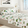 thumbnail image 5 of Great Bay Home 4-Piece 100% Turkish Cotton Flannel Sheet Set, King, Watercolor Santa & Friends, 5 of 6