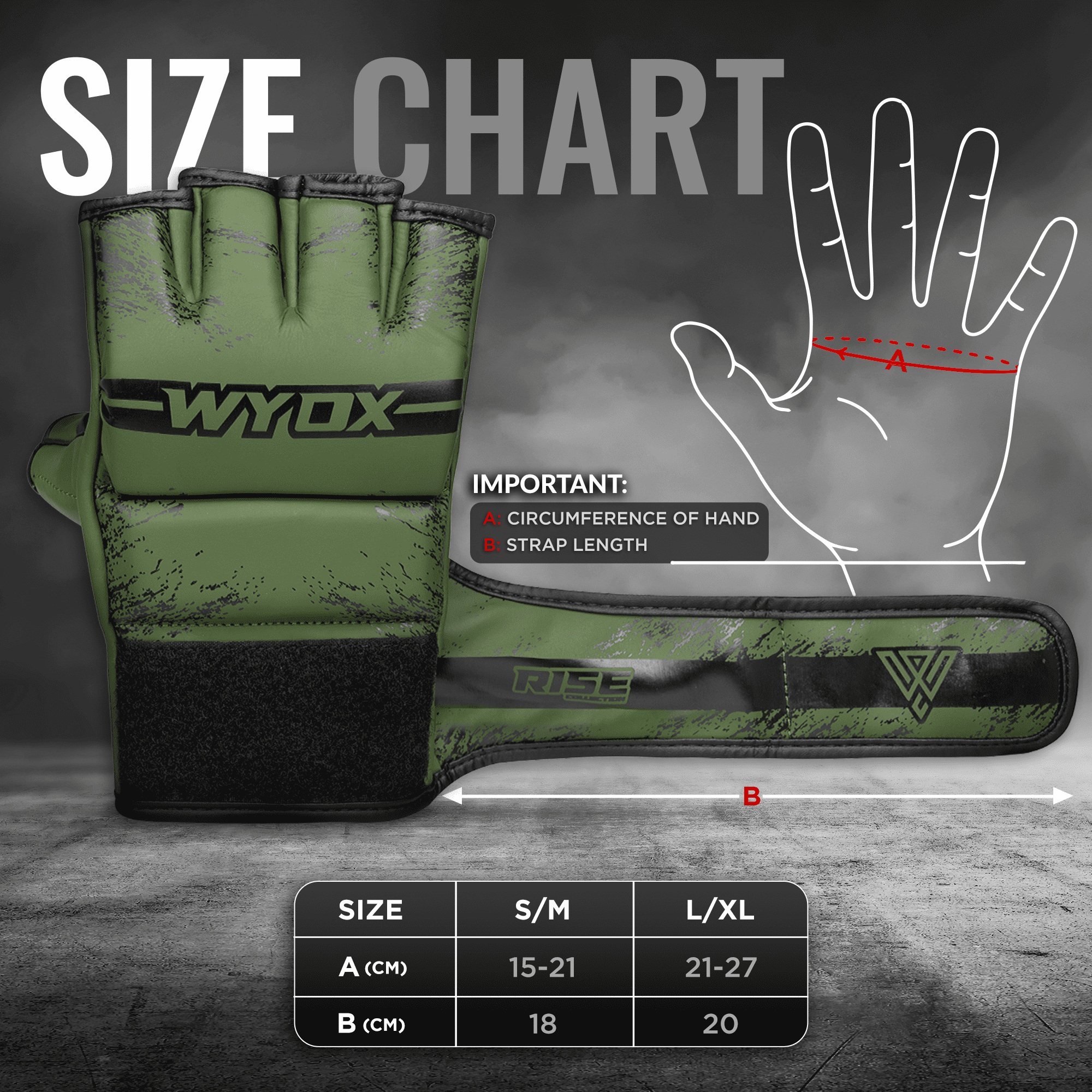 WYOX MMA Gloves for Men Adults, Training & Sparring Gloves with Wrist Support, Padded Knuckle Protection for Boxing, Kickboxing & Martial Arts