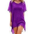 thumbnail image 1 of Dewadbow Women Beachwear Swimwear Tassel Bikini Cover Up Kaftan Beach Dress, 1 of 6