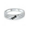 thumbnail image 3 of Black Diamond Mens Wedding Band Ring 14k White Gold, 3 of 3