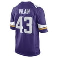 thumbnail image 3 of Men's Nike Luiji Vilain Purple Minnesota Vikings Game Player Jersey, 3 of 4