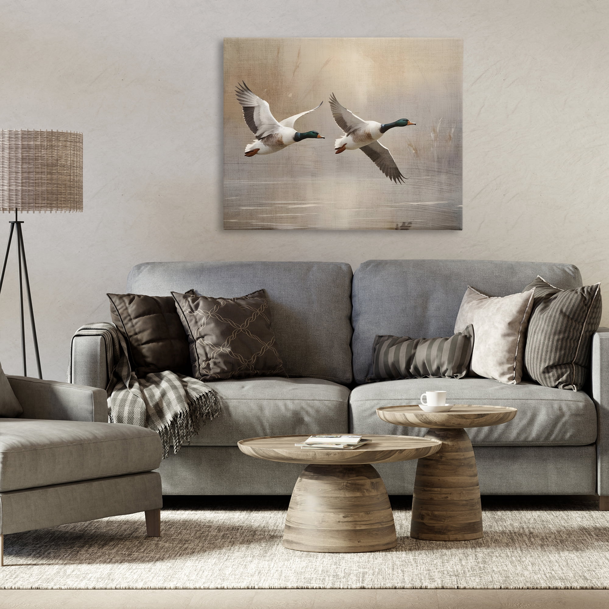 Stupell Industries Mallard Ducks over Pond Canvas Wall Art, design by Susan Arnot