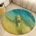 thumbnail image 4 of Colorful Kayaks Glide Across The Lake Soft Bedroom Round Area Rug, Washable Cute Nursery Circle Throw Mat, Non-Slip Contemporary Small Low Pile Floor Carpet for Dorm Bedside, 4 of 6