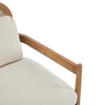 thumbnail image 5 of Christopher Knight Home Mid-Century Modern Accent Chairs, Wood Frame with Rattan Backrest, Ivory Stripe Cushions, Set of 2, 5 of 8