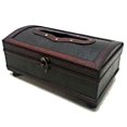 thumbnail image 1 of Brown Leather Wood Tissue Box, 1 of 1