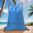 thumbnail image 4 of Mochila con cordón Mochila de gimnasio Bolsas de cuerdas de gimnasio de gran capacidad para viajes en la playa, 4 of 8