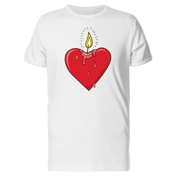 Candle Melting Heart T-Shirt Men -Image by Shutterstock, Male XX-Large
