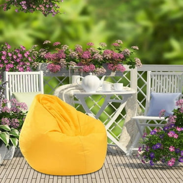 Clearance!Bean Bag for Adults and kids Sofa Chair Storage, Lazy Bean Bag Chair Cover, Waterproof zippered Bean Bag Canvas Chair Cover Lounger Sack 29.53inch, without Filling (Yellow)