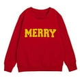 thumbnail image 1 of MIASHUI Chandail en Molleton Filles Hauts Enfants Garçons Filles Manches Longues Imprimés Lettres Pull-Over, Rouge, 7-8 Ans, 1 of 4