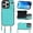Mint Green, variant on Crossbody Wallet Case for iPhone 16 Pro, RFID Blocking Leather Purse Case with Card Holder, Protective Handbag Flip Cover with Zipper Wrist Strap Lanyard for Women 5G 6.3 Inch (Black)
