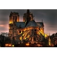thumbnail image 2 of Steve Mohlenkamp 32x23 Black Ornate Wood Framed with Double Matting Museum Art Print Titled - Notre Dame Cathedral and the Seine River shimmer in the Paris-France night, 2 of 4
