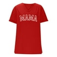 thumbnail image 4 of Camisas Penkiiy Mama para mujeres Mama Carta Print Tee Mom Regalo Camisa de manga corta Día de las Madres Tops 2XL Rojo, 4 of 5