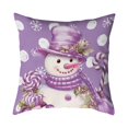 thumbnail image 2 of Fundas de almohada navideñas de 45 x 45 cm | Fundas decorativas de algodón suave con cremallera oculta para sofá, dormitorio y decoración del hogar, 2 of 6