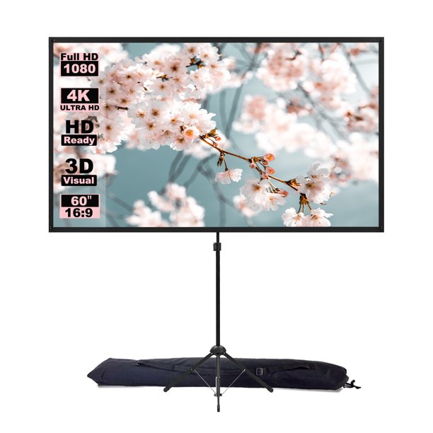 excelimage Projector Screen with Stand, 60 inch Outdoor Projector