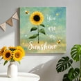 thumbnail image 3 of You Are My Sunshine Canvas Wall Art for Living Room, Country Watercolor Sunflower Floral Bees Yellow Green Poster Print Painting for Bedroom Office Home Decor Wall Pictures Prepare To Hang 12"x12", 3 of 9