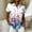 Dark Blue, variant on Womens Hawaiian Shirt Tropic Print Short Sleeve Casual Button Down Shirts Beach Aloha Tops