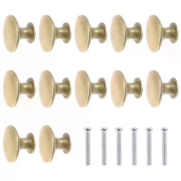 12pcs Golden Metal Door Knobs Mini Knobs Small Handles Jewelry Wooden Box Drawer With Screw Furniture Hardware