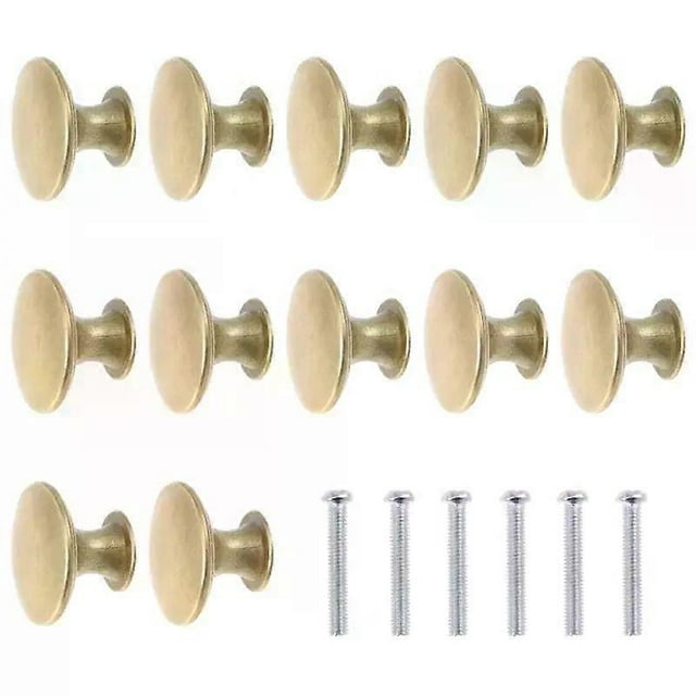 12pcs Golden Metal Door Knobs Mini Knobs Small Handles Jewelry Wooden Box Drawer With Screw Furniture Hardware