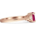 thumbnail image 5 of Three Stone Heart Promise Ring Ruby Cubic Zirconia Rose Tone 925 Sterling Silver, Size 5, 5 of 7
