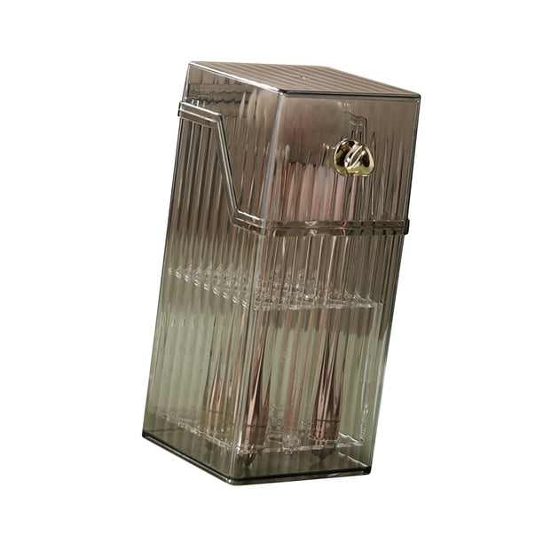 Organizador de maquillaje de lujo, caja de almacenamiento de brochas de maquillaje, organizador de brochas de maquillaje con tapa, organizador de maquillaje de lujo, características de vanguardia Jadeshay A