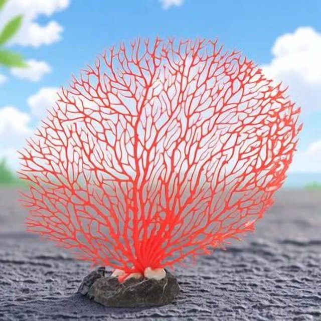QUMIIRITY Planta Artificial Roja Para Acuario Coral Decorativo Resistente Y Para Escritorio
